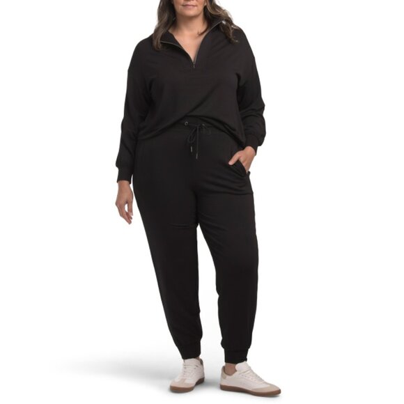 WORKSHOP Black Plus Knit Jogger Set - Picture 1 of 2